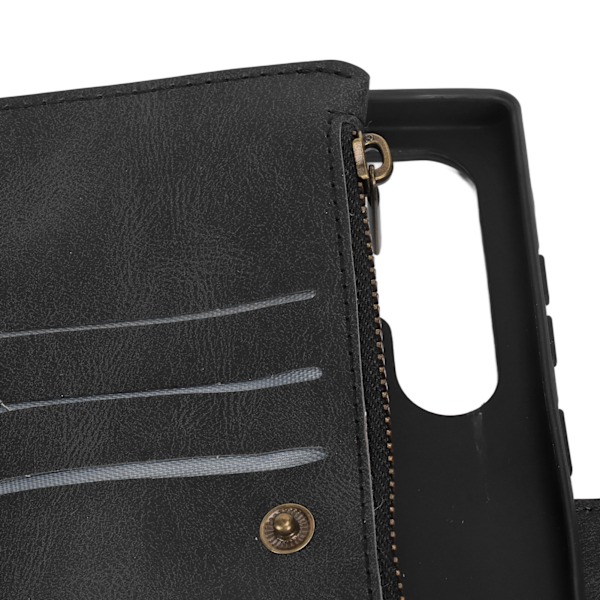 PU Læder Wallet Etui med Lynlås til Samsung Galaxy S22 Ultra
