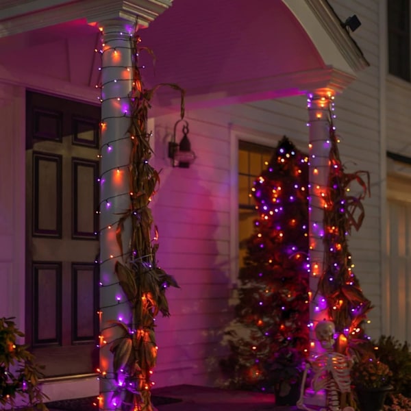 Valonauha 200 LED-valolla, 20 metriä pitkä, joulukoristeluun, violetti ja oranssi Purple and Orange 200 LEDs