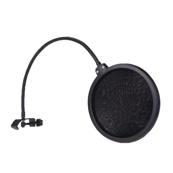 Studio Mikrofon Mic Pop Filter Vindskärm Mask Shied Dual Layer Justerbart skaft Flexibel för inspelning Tala Sång