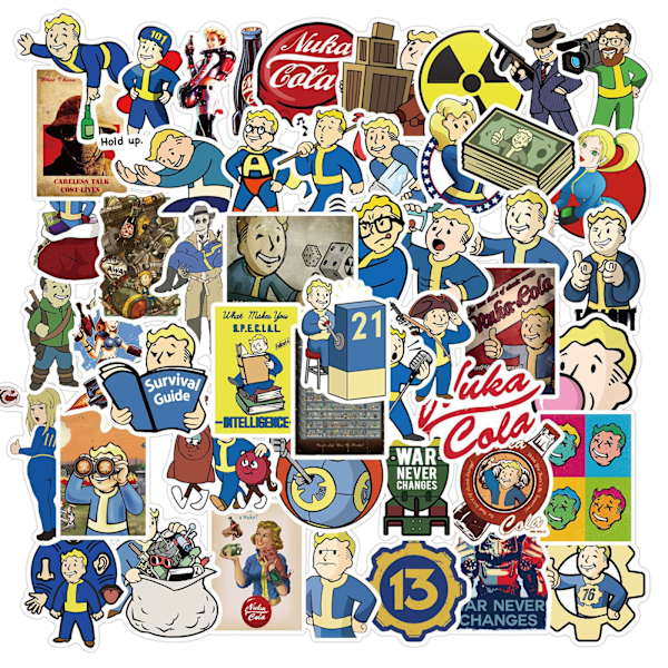 Betterlifefg-50pcs Fallout Game Stickers Laptop DIY Guitar Luggage Fridge Skateboard Car Waterproof Graffiti