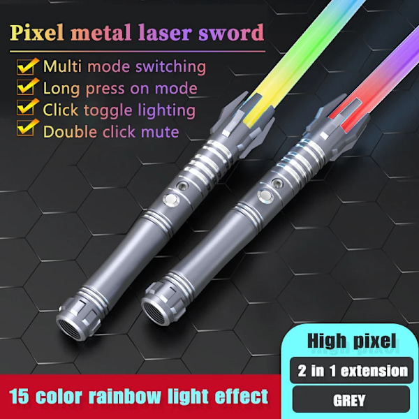 Neo Pixel Ljussabel Xenopixel Metall Ljus RGB Lasersvärd Leksaker Svärd Tung Duelering Ljud Ljus Sabre Cosplay Scenrekvisita Neo Pixel E Black