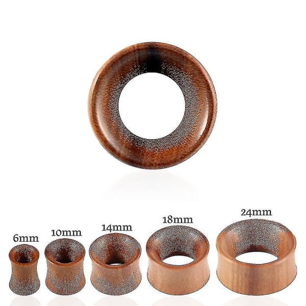 2 gauge ( 6 mm ) Dubbel utvidgad organisk naturligt teak trä gauge tunnel öronpropp