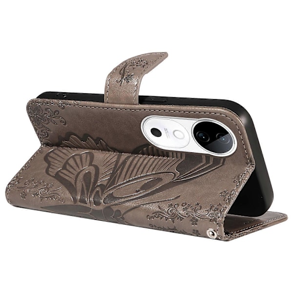 Plånboksfodral för vivo S19 5G/V40 5G Stötsäkert Flip Fodral Blommigt Fjäril Läder Telefonfodral Flerfärgat Multicolor Style D