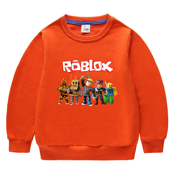 Barnklær – Roblox rund hals genser – oransje 140cm