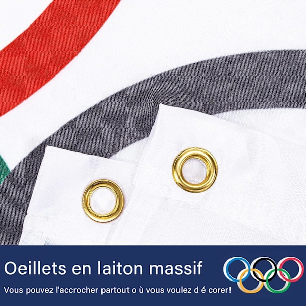 Olympisk flagga, Paris 2024 olympiska flaggor, 150x90 cm olympiska spelens flagga dekoration, olympisk dekoration 2024, olympiska flaggor 2024