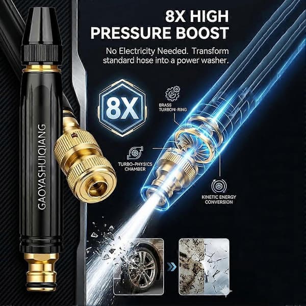 Högtryckstvättmunstycken för hemmet, vattenslangmunstycken för trädgårdsslangar, blomvattning Single Nozzle 1pc