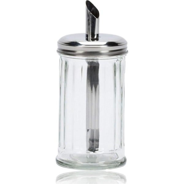 Klassisk Retro Cafe Glas Sukkerdispenser Hældeskakker Stor Rustfrit Stål