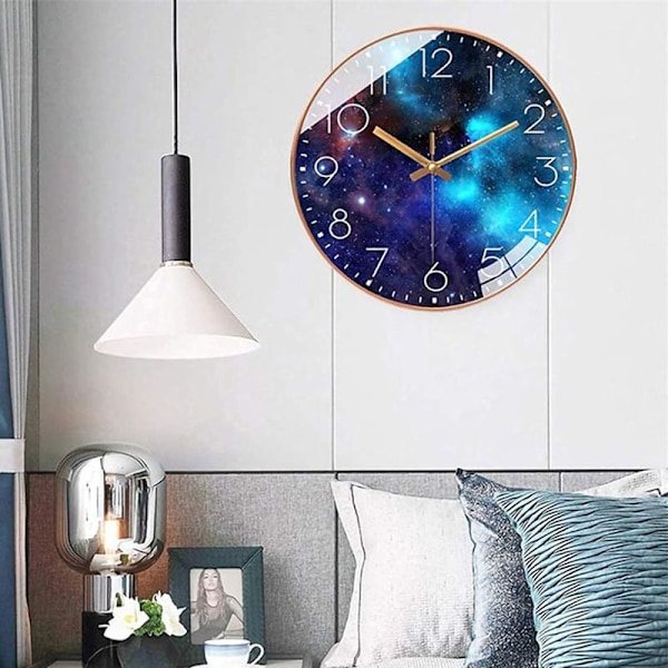 Stille Veggklokke, Galaxy Stjernekart, Stjernehimmel, 12 Tommer Stille Urverk