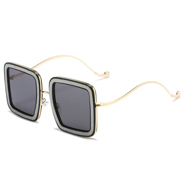 Överdimensionerade fyrkantiga solglasögon för kvinnor Mode Stora sköldskydd UV400-skydd