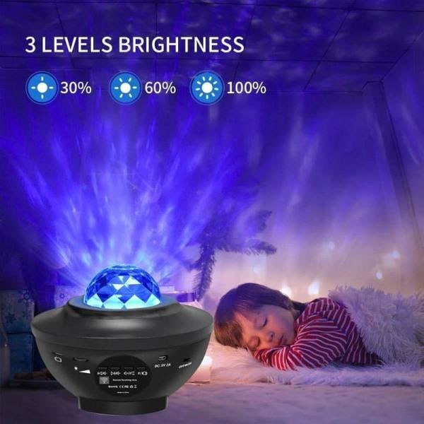 LED Galaxy Lys - Stjernelampe / Nattelampe Stjerneprojektor Black Svart