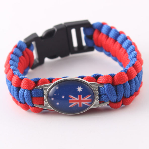 1:a Ukrainska Flaggan Armband Paracord Flätat Armband Utomhus Överlevnadsarmband-Ukraina (Justerbart)