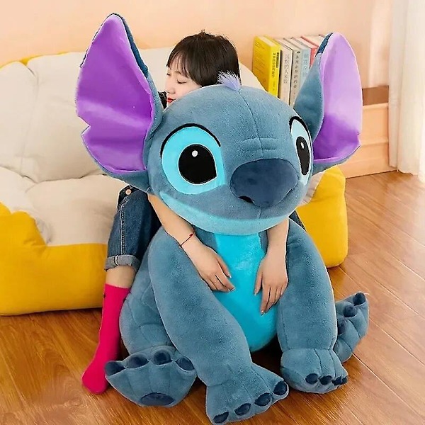 2024 Giant Big Lilo och Stitch Plyschleksak Cartoon Kawaii Djurpar Sovande Kudde Mjukt Material Leksak för Barn Present Stitch Stitch 80 cm