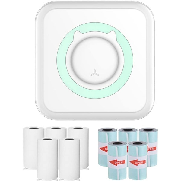 Mini Fotoprinter, Bærbar Lille Bluetooth Termisk Printer Inkl.