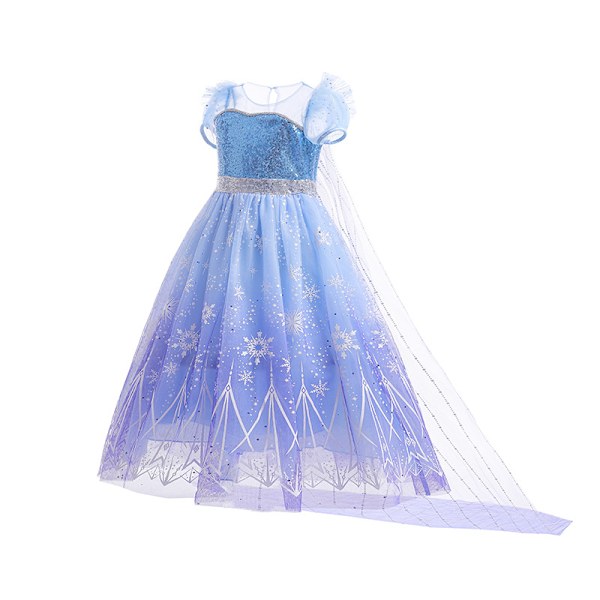 Frost Klänning Barn Flickor Cosplay Födelsedagsfest Prinsessklänning - Perfekt 130cm