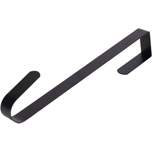 12\" Dörringskrok, Enkelkrok på Metalldörr, Svart (1)
