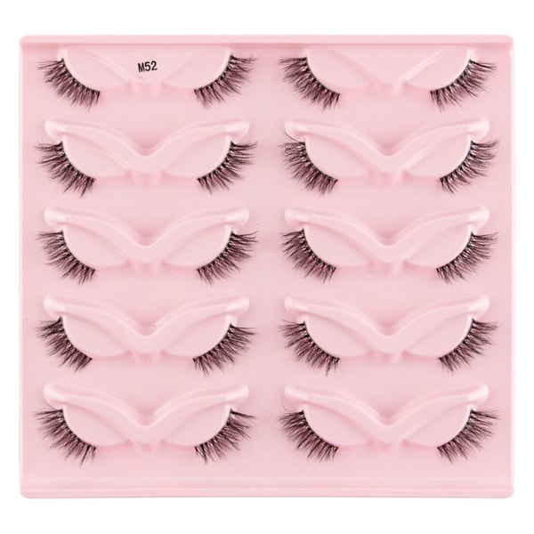 Halve Vipper Naturlig Look Wispy ved-Øyet Øyevipper 3D Løse Øyevipper Fluffy-Myke 10 Par Falske Mink Kunstige Vipper Sett C