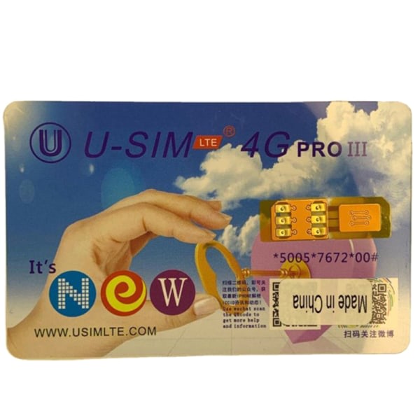 Usim 4GPro Lås upp SIM-kort för telefon13/12/11/ProMax/XR Smart-De