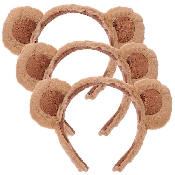 3-pakning Bjørneører Hårbøyle Kvinner Jenter Hårbånd Tegneserie Fluffy Hårbånd Fest Cosplay Hårbånd Dekorasjon