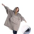 Oversized hettegenserteppe i ultramyk fleece - grå