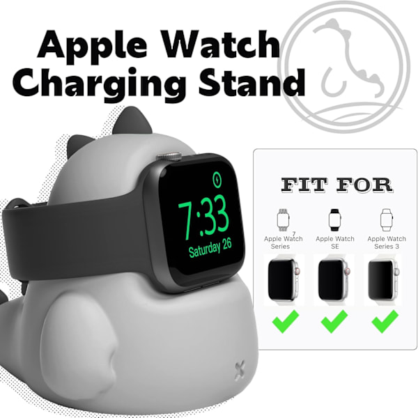Kompatibel med Apple Watch laddningsställ Gray