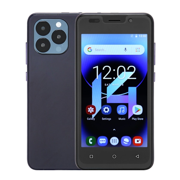 I14 Pro Max 5.0in 3G Smarttelefon Ansiktslås Telefon 4GB RAM 32GB ROM Doble Kort Dobbel Standby For Android 10 System 100-240V Lilla