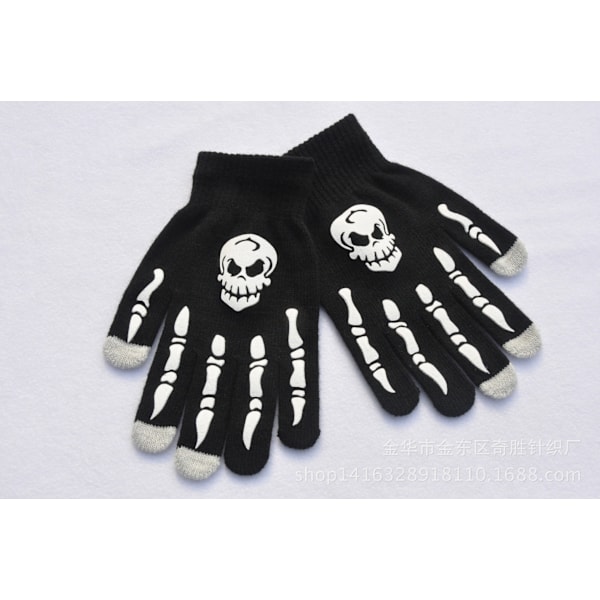 Halloween Accessories Luminous Gloves for Winter Hand Warmers Non-Slip Horror Glove Skeleton Grimace Mitten Unisex Keep Warm Gloves