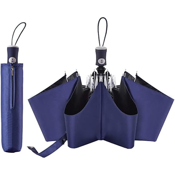 UV Solparasol Kompakt Foldbar Rejseparaply Automatisk Åben Luk Kompakt Foldbar Regnparaply til Kvinder Mænd Blokerer UV 99,98%