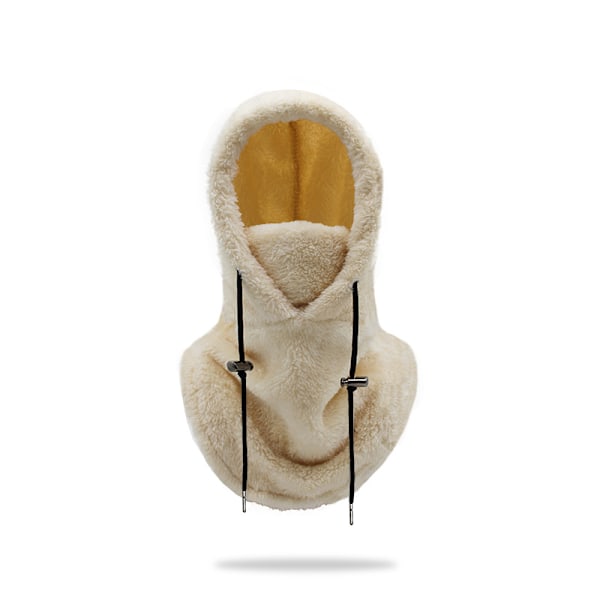 Sherpa Hætte Skimaske Vinter Balaclava Koldt Vejr Vindtæt Justerbar Varm Hætte Over Hat Hue Halsedisse 54*33cm khaki