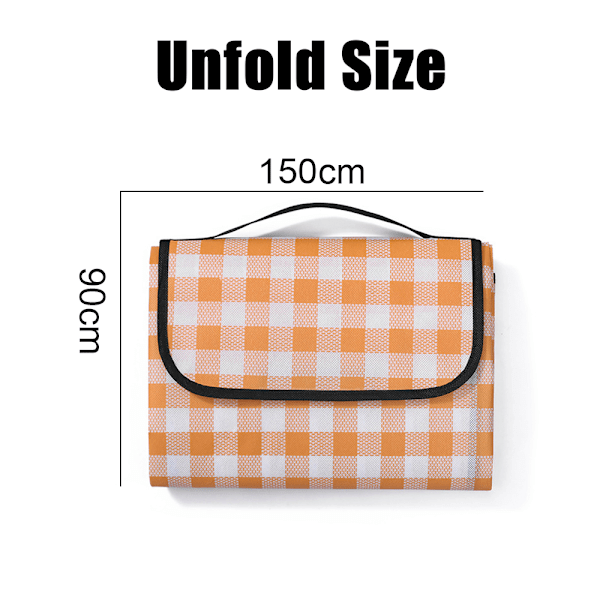 Bärbar picknickfilt Extra Stor Utomhus Sandtät Vattentät gul fyrkant yellow square 90*150cm
