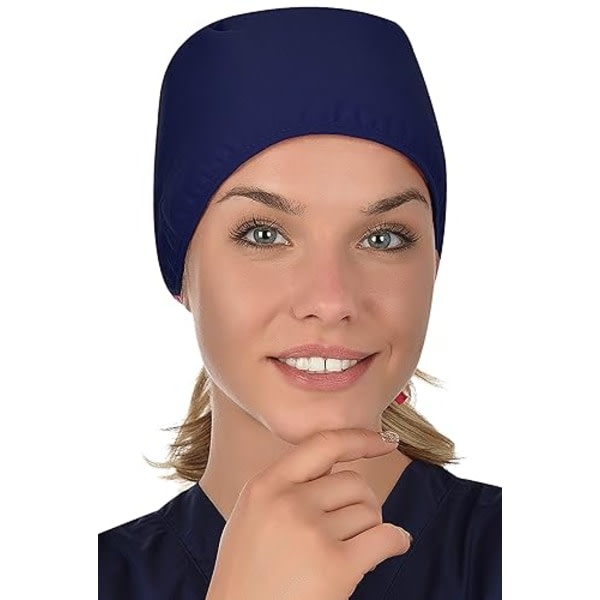 One Size Tyg kirurgisk cap för sjuksköterskor läkare tandläkare farmaceuter veterinärer medicinsk personal - Blå -