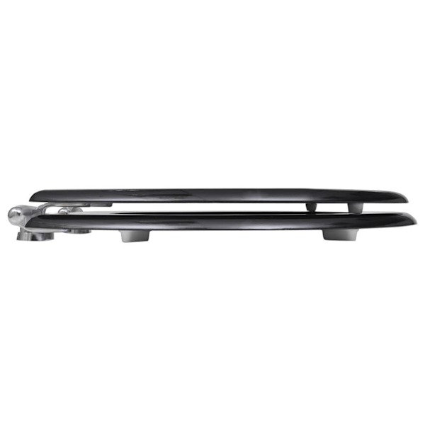 vidaXL Toalettlock med Soft Close MDF Svart Black Black