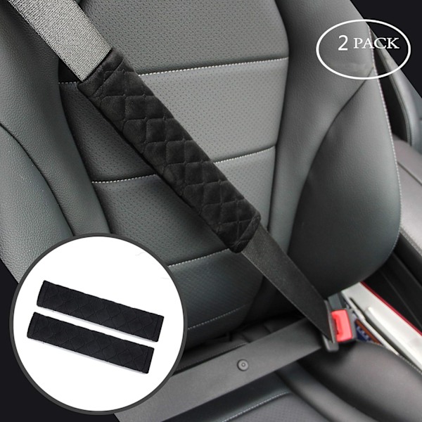 Pehmeät automaattiset turvavyön suojukset olkapäille 2 kpl mukavampaan ajoon, yhteensopivat kaikkien autojen ja reppujen kanssa, musta