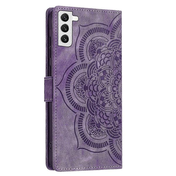 Frosted Læder Etui til Mandala Emed Retro Telefon Lilla