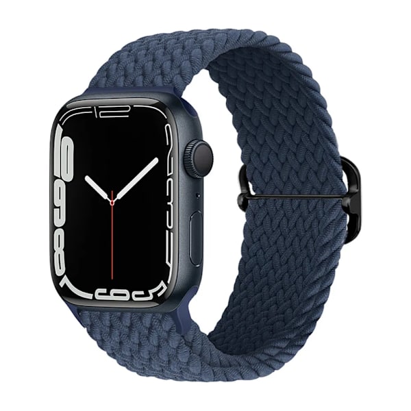 Flettet løkke til Apple Watch Rem 44mm 40mm 45mm 41mm 42mm 38mm 49mm Elastisk Solo armbånd iWatch series 9 se 7 5 6 Ultra2 Band 56.Deep Blue 56. Deep Blue 38mm 40mm 41mm