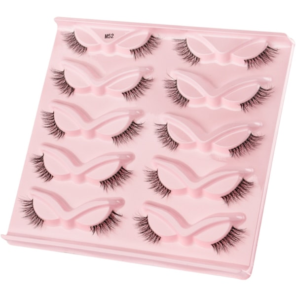 Halve Vipper Naturlig Look Wispy ved-Øyet Øyevipper 3D Løse Øyevipper Fluffy-Myke 10 Par Falske Mink Kunstige Vipper Sett C