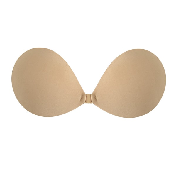 Self Adhesive Strapless Bra Sticky Invisible Push Up Silicone Bra For Backless Dress With Nipple Cover Nude D