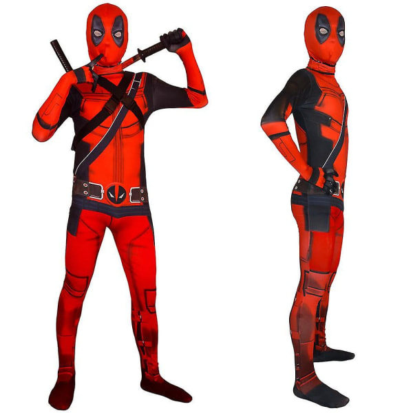 Deadpool Superhjälte Halloweenfest Cosplay Kostym zy 170cm