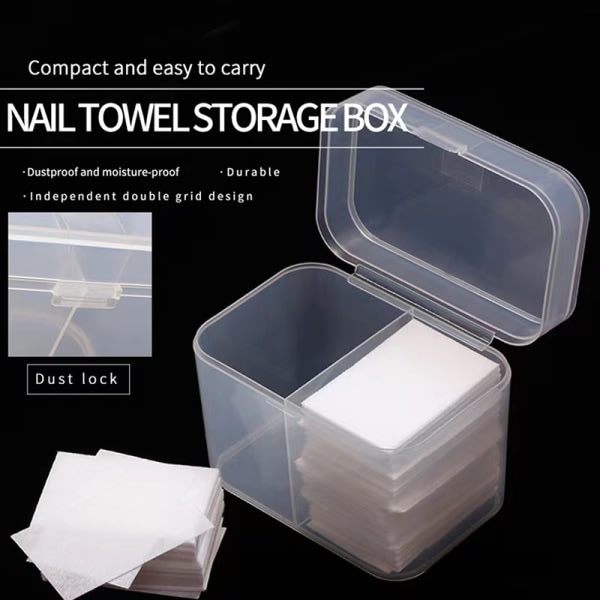 Nail Art Plast Clear Organizer Container Remover Rengöringssäng
