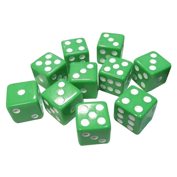 Terninger 10-pakning Gul Gul one size