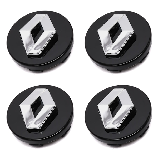 4-Pack - Renault Navkapslar / Hjulnavsemblem - Bil 48 57mm - Svart