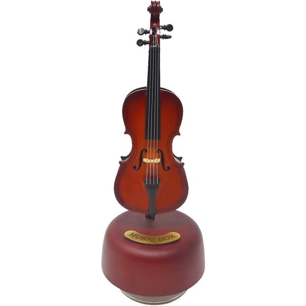 Roterande cellomusikdosa Trä Musikinstrument Modell Creative Artware Hemdekorationer