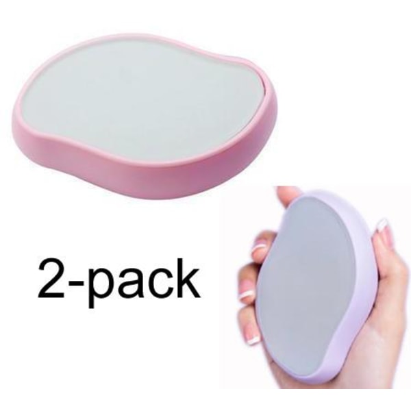 2-pack Rosa/Lila Smärtfri Fysisk Hårborttagning Epilatorer Kristall Hår Eraser 150