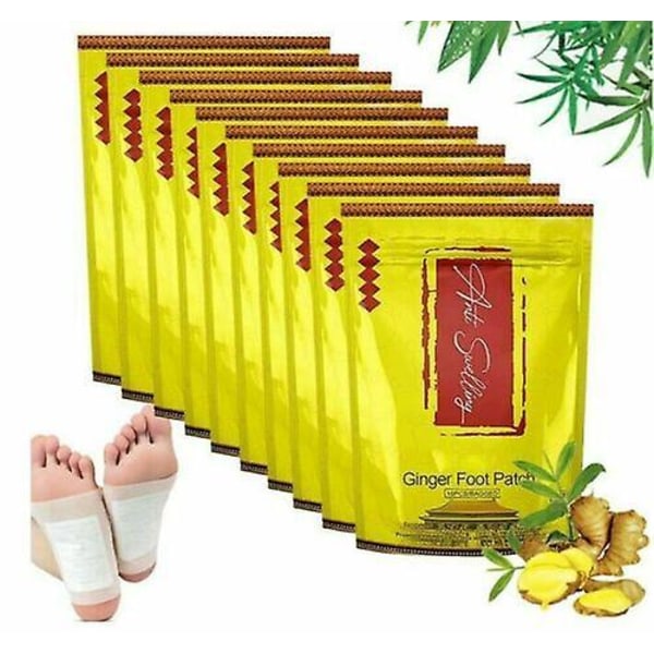 10pcs Anti Swelling Ginger Detoxifying Patch Tongluo Foot Patch