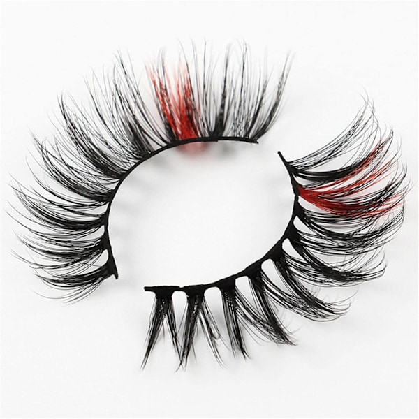 (iLashes.SE) 5 par lösögonfransar - 3D faux mink G826 (svart/rosa) (G-826)
