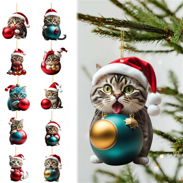 10 joulukuusen koristetta kissoille, auton tarvikkeet 10PCS