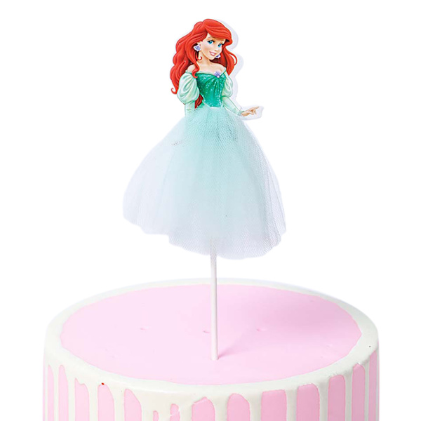 Tegneserie slør prinsesse bursdagskake dekorasjon pynt Green Ariel