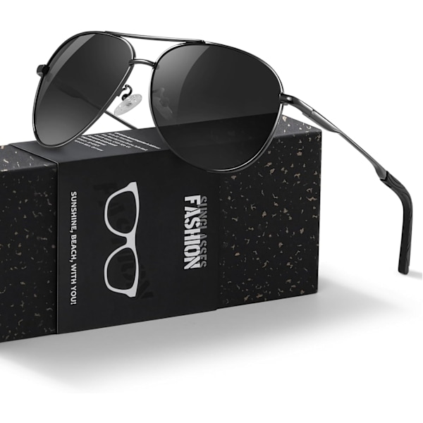 Pilot-aurinkolasit miehille, polarisoidut aurinkolasit, unisex, UV400-suojaus, mustat aurinkolasit ajoon, kalastukseen, juoksuun, klassinen ultrakevyt sävy Gray Frame