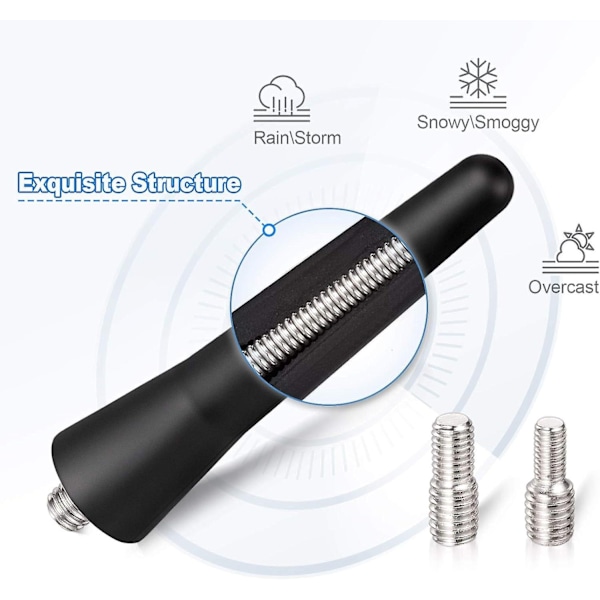 Bil FM Dab Antenne Bilradio Antenne 6,5 cm Mini Kort Bilantenne med Kraftfuld FM/AM/Dab - Perfekt