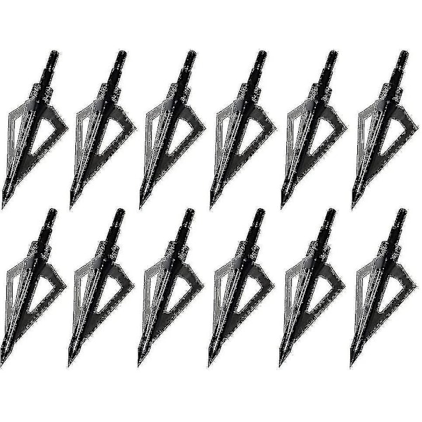 Hunting Broadheads, 12pk 3 Blades Archery Broadheads 100 Grain Inscrew In Arrow Heads Arrowheads Compatible with Traditional Bows and Compo Bow-meili