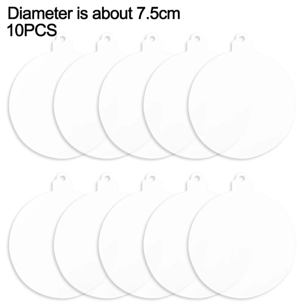 10/5 stk Akrylplater Julgran Hengepynt DIY Tom Sirkel Jul Nyttårsdekor for Hjem Klare Kule Ball Håndverk 5PCS-Diameter 5cm